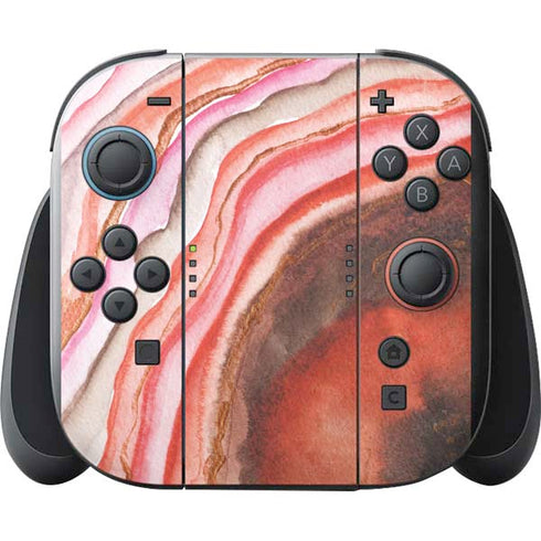 Orange Watercolor Geode Nintendo Switch 2 (2025) with Joy-Con Skin